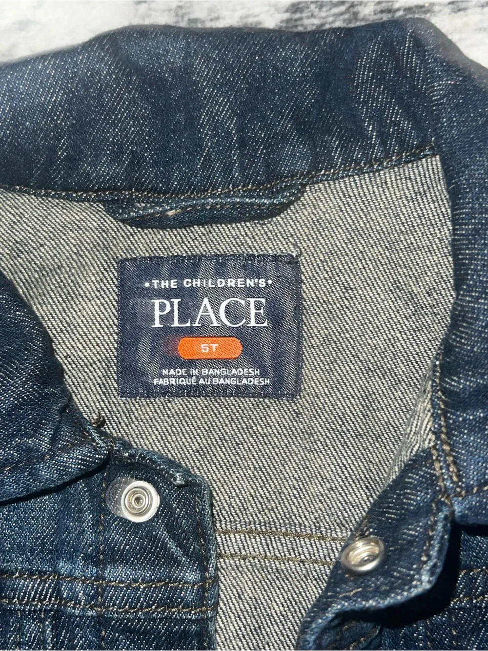 The Children's Place Dark Blue Denim Jacket with Button Front